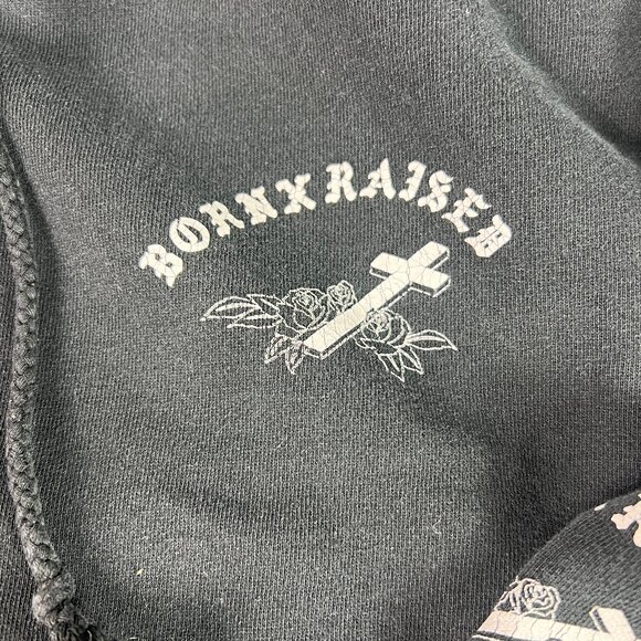 Born & Raised Streetwear Sweatshirt Men Large Black Faded Double Sided Hoodie - Picture 3 of 16